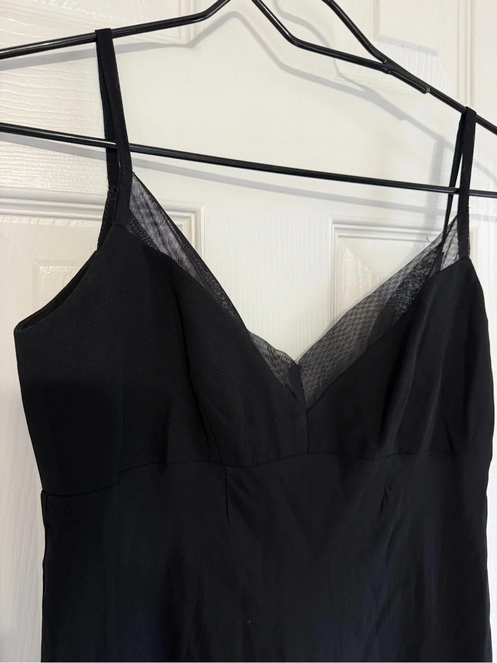 Vintage Odessa 90s Black Silk Slip Dress Minimalist Mob Wife Y2K  SZ 6